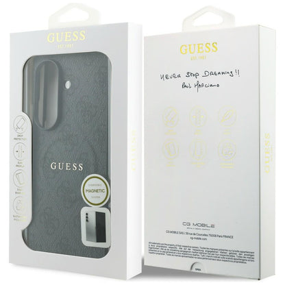 Husa MagSafe pentru Samsung Galaxy Z Fold8 Ultra F976, Guess, 4G Leather Classic, Neagra