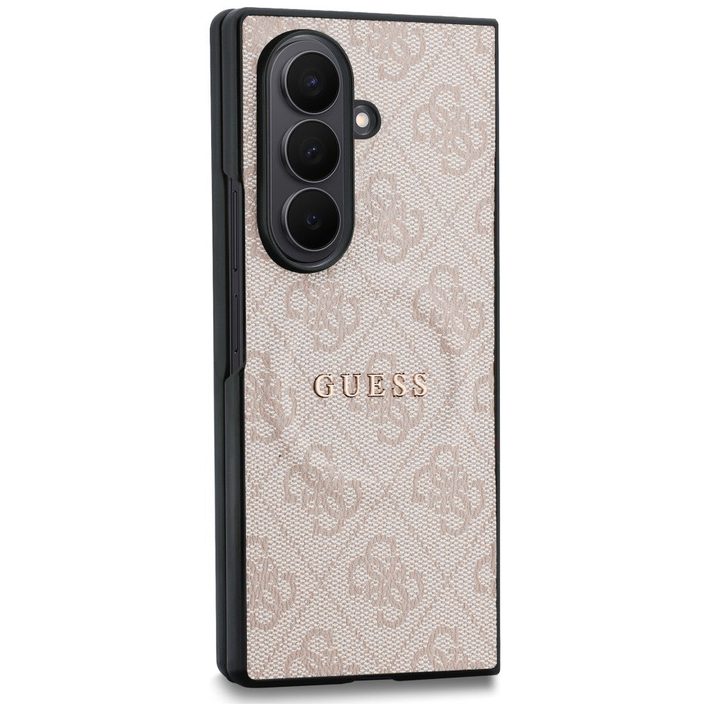 Husa MagSafe pentru Samsung Galaxy Z Fold8 Ultra F976, Guess, 4G Leather Classic, Roz