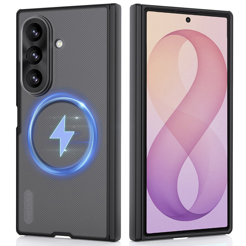 Husa MagSafe pentru Samsung Galaxy Z Fold8 Ultra F976, Nillkin, Super Frosted Shield, Neagra Transparenta