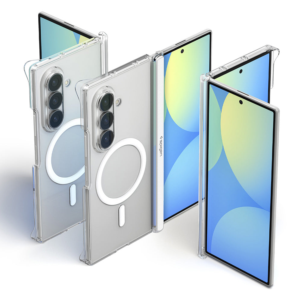 Husa MagSafe pentru Samsung Galaxy Z Fold8 Ultra F976, Spigen, Air Skin Zero, Transparenta Alba ACS11495