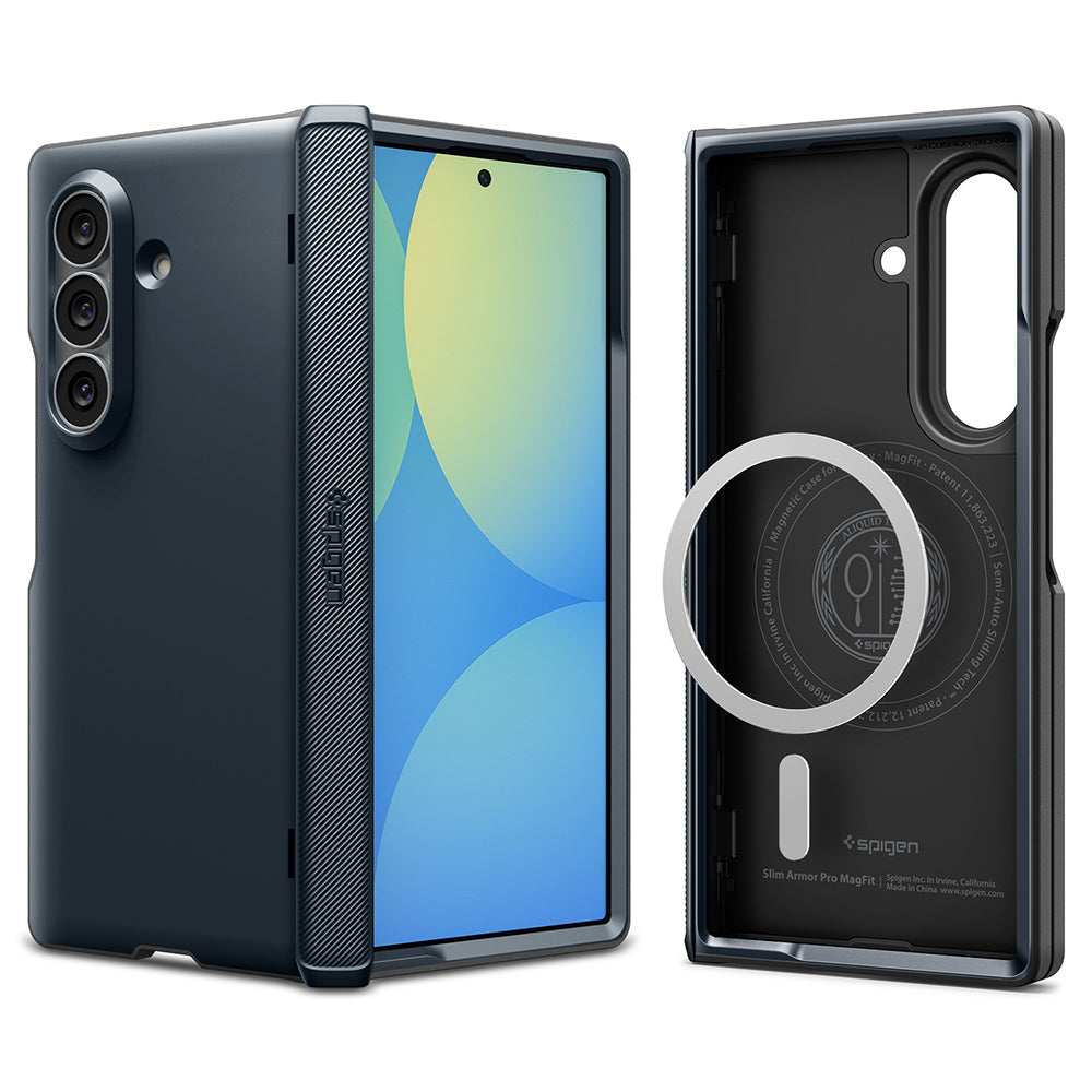 Husa MagSafe pentru Samsung Galaxy Z Fold8 Ultra F976, Spigen, Slim Armor Pro, Albastra ACS11509