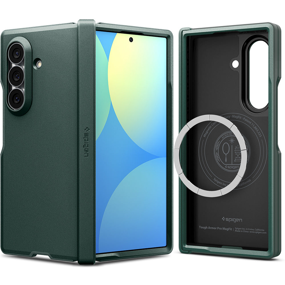 Husa MagSafe pentru Samsung Galaxy Z Fold8 Ultra F976, Spigen, Tough Armor Pro, Verde ACS11851