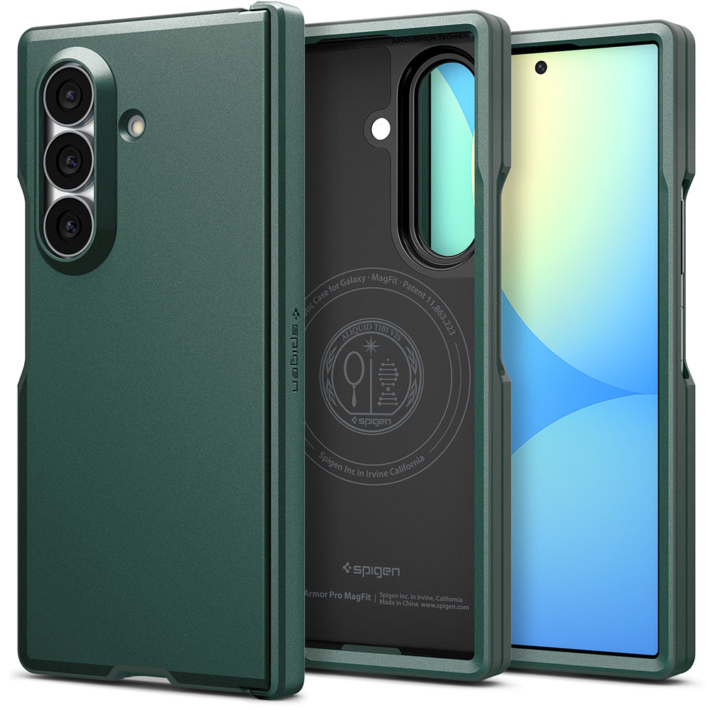 Husa MagSafe pentru Samsung Galaxy Z Fold8 Ultra F976, Spigen, Tough Armor Pro, Verde ACS11851