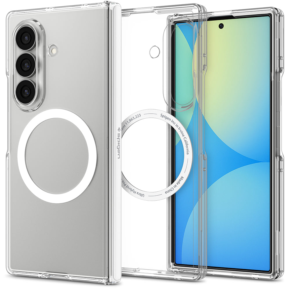 Husa MagSafe pentru Samsung Galaxy Z Fold8 Ultra F976, Spigen, Ultra Hybrid Pro, Transparenta Alba ACS11506