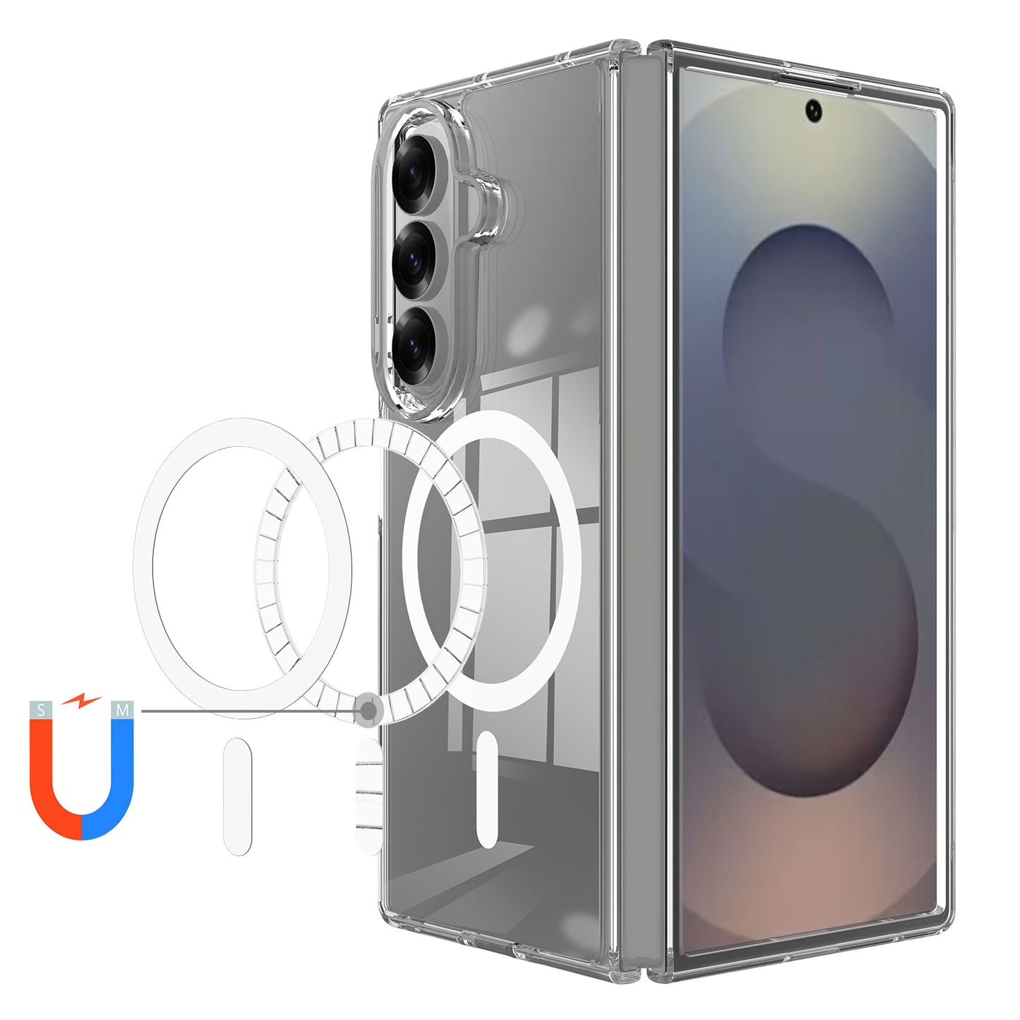 Husa MagSafe pentru Samsung Galaxy Z Fold8 Ultra F976, Techsuit, Pro, Transparenta
