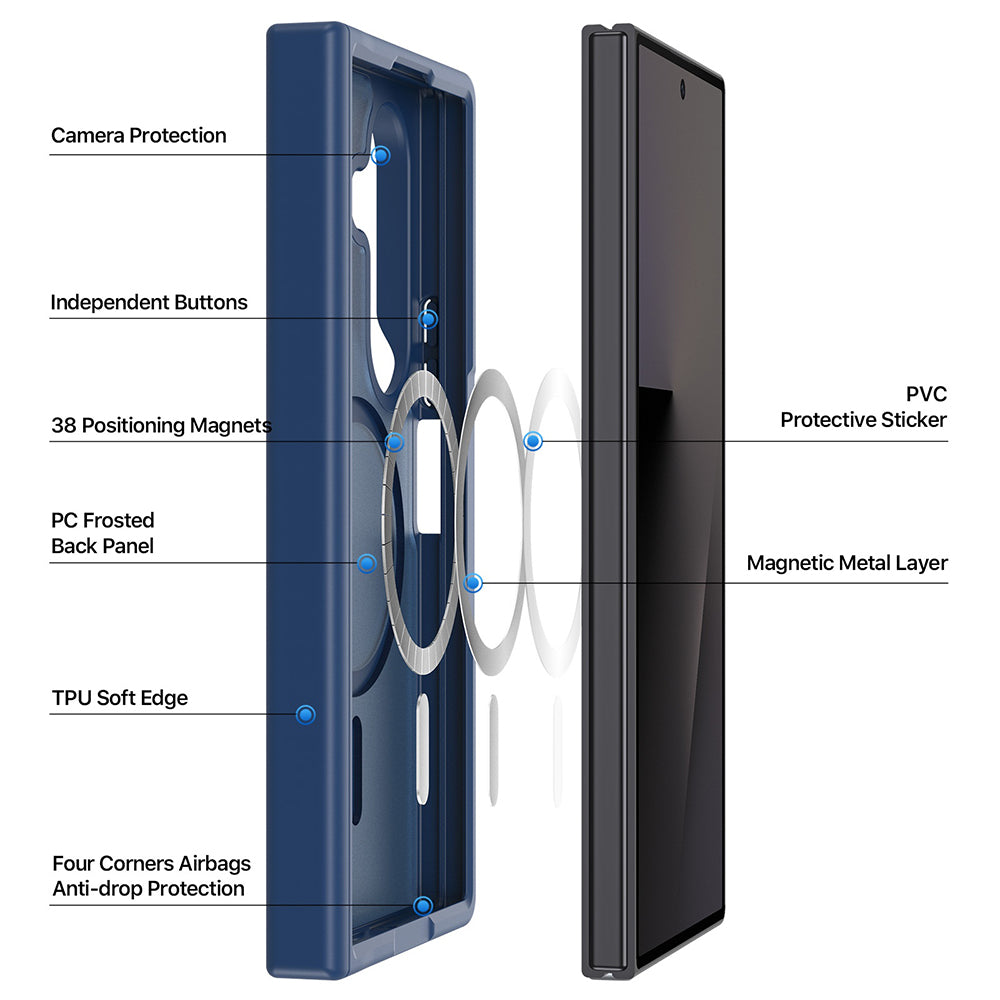 Husa MagSafe pentru Samsung Galaxy Z Fold8 Ultra F976 / Z Fold7 F966, DUX DUCIS, Yind, Neagra