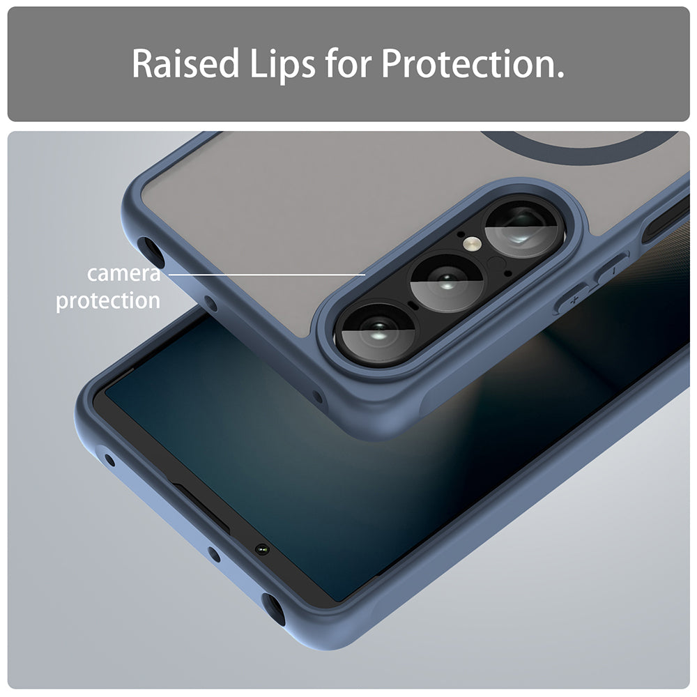 Husa MagSafe pentru Sony Xperia 1 VII, Techsuit, HaloFrost II, Bleumarin