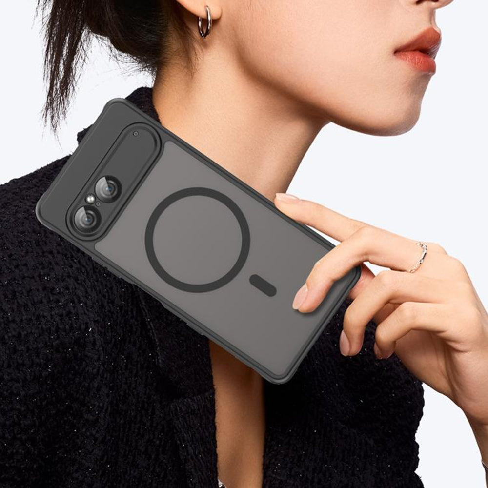 Husa MagSafe pentru Sony Xperia 10 VII, Techsuit, HaloFrost II, Neagra