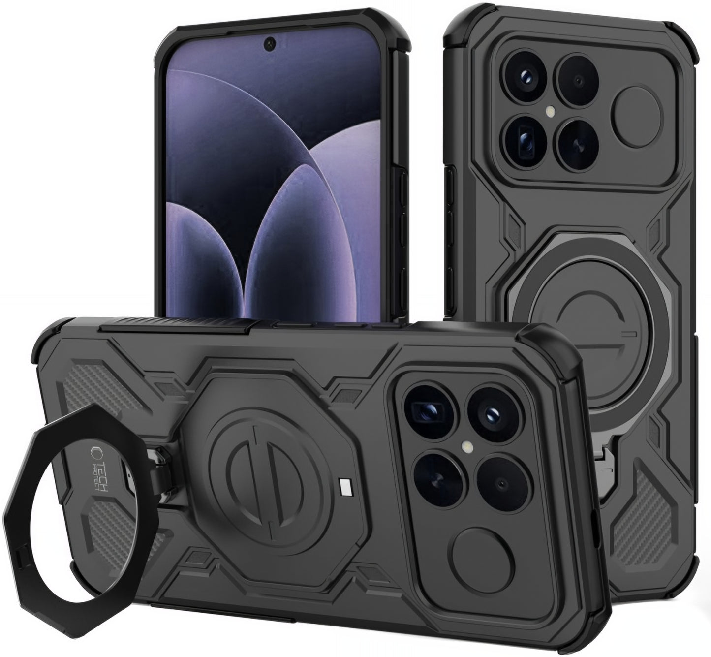 Husa MagSafe pentru Xiaomi Poco F8 Ultra, Tech-Protect, TacticStand, Neagra Mata