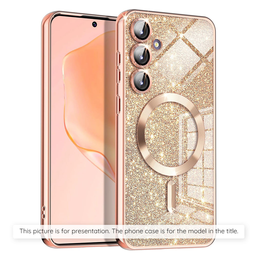 Husa MagSafe pentru Xiaomi 17T, Techsuit, Luxury Glitter, Roz Aurie