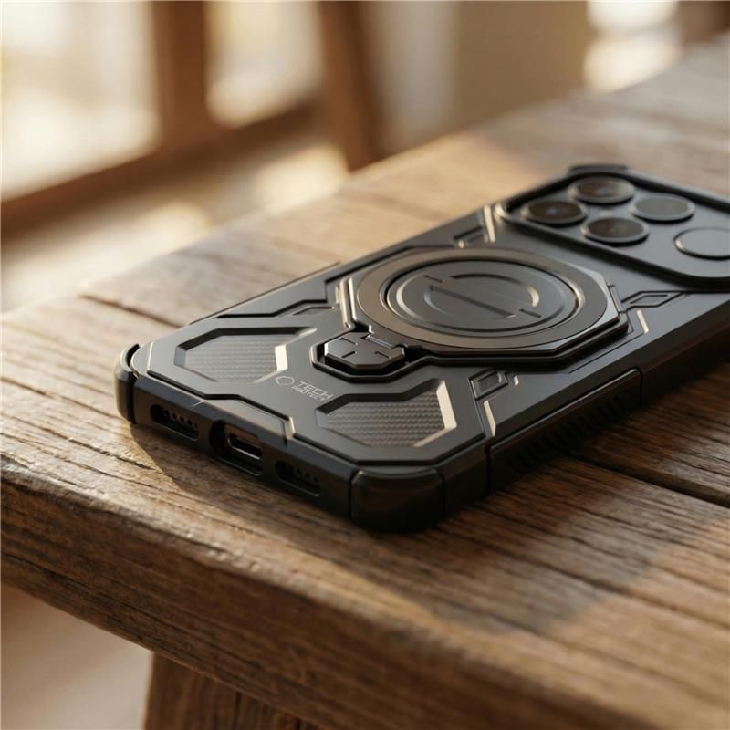 Husa MagSafe pentru Xiaomi Poco F8 Ultra, Tech-Protect, TacticStand, Neagra Mata