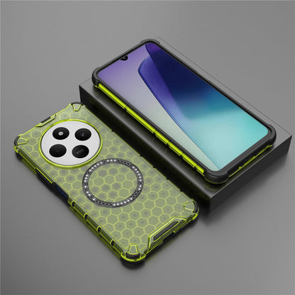 Husa MagSafe pentru Xiaomi Poco C75 / Redmi 14C, Techsuit, HoneyComb Shield, Verde