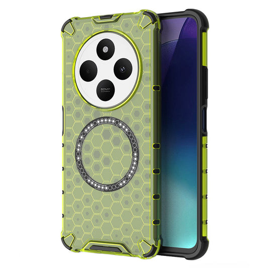 Husa MagSafe pentru Xiaomi Poco C75 / Redmi 14C, Techsuit, HoneyComb Shield, Verde