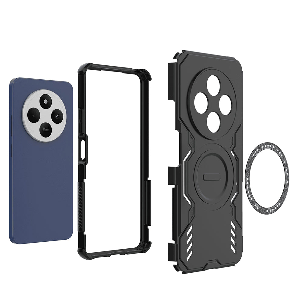 Husa MagSafe pentru Xiaomi Poco C75 / Redmi 14C, Techsuit, ArmorMag, Neagra