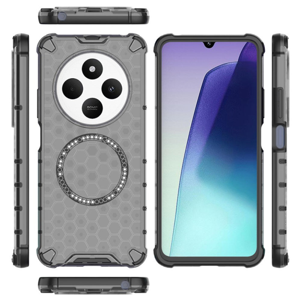 Husa MagSafe pentru Xiaomi Poco C75 / Redmi 14C, Techsuit, HoneyComb Shield, Neagra