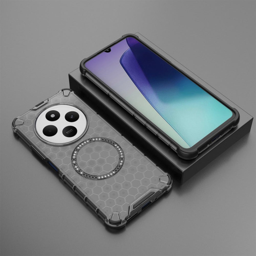 Husa MagSafe pentru Xiaomi Poco C75 / Redmi 14C, Techsuit, HoneyComb Shield, Neagra
