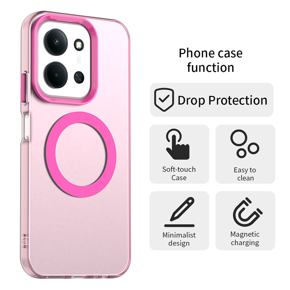 Husa MagSafe pentru Xiaomi Poco C85 4G / Redmi 15C 5G / 15C 4G, Techsuit, CandyCase, Roz