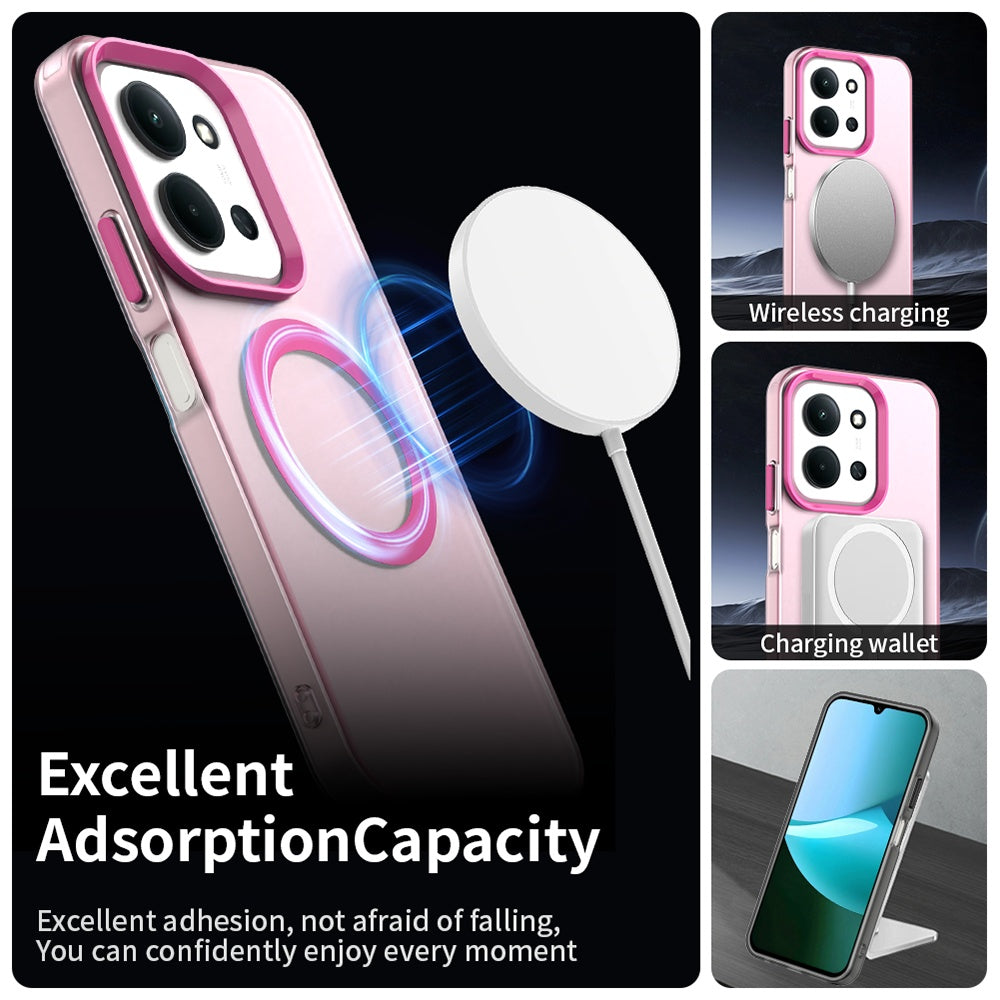 Husa MagSafe pentru Xiaomi Poco C85 4G / Redmi 15C 5G / 15C 4G, Techsuit, CandyCase, Roz