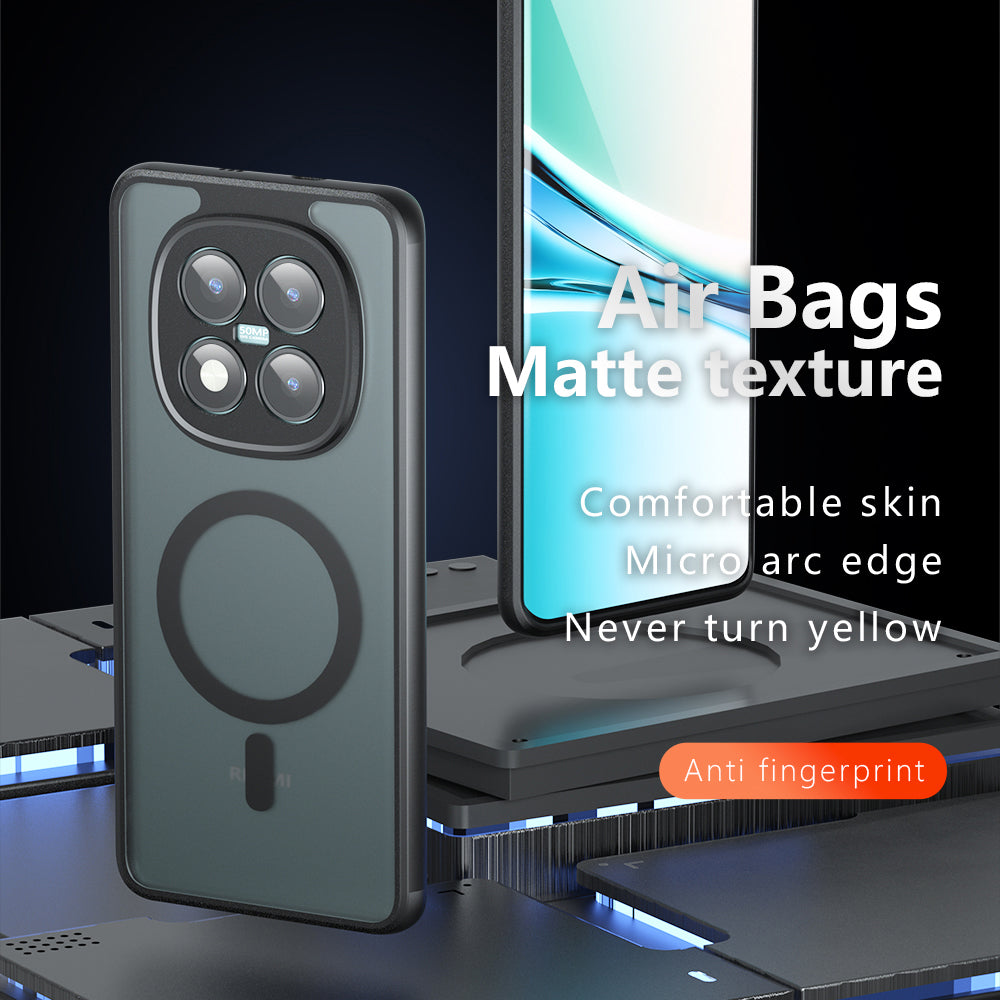 Husa MagSafe pentru Xiaomi Poco M8 Pro / Redmi Note 15 Pro+ 5G, Techsuit, PureFrost, Neagra Satinata