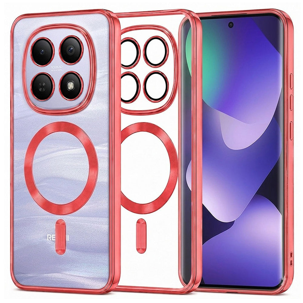 Husa MagSafe pentru Xiaomi Poco M8 / Redmi Note 15 5G / Note 15 4G, Techsuit, Luxury Crystal, Rosie