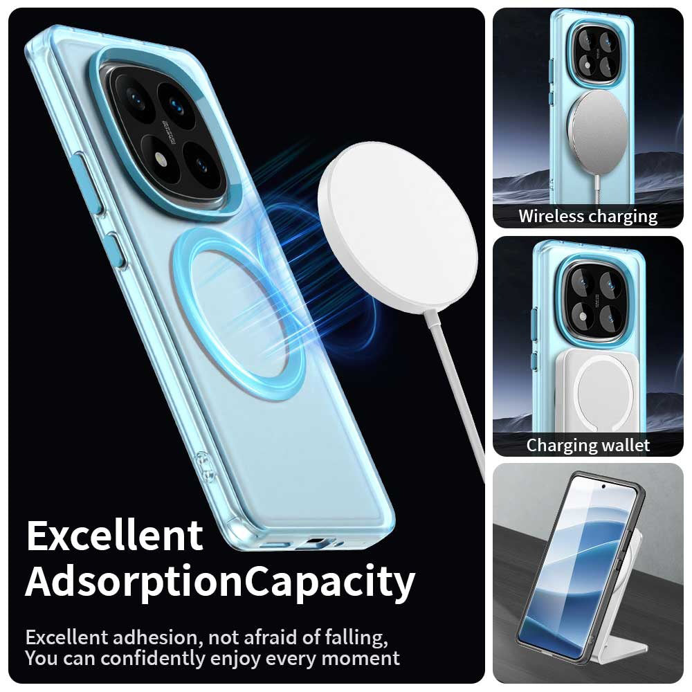 Husa MagSafe pentru Xiaomi Poco X7 / Redmi Note 14 Pro 5G, Techsuit, CandyCase, Albastra