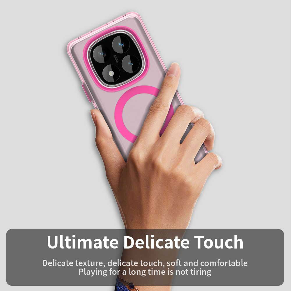 Husa MagSafe pentru Xiaomi Poco X7 / Redmi Note 14 Pro 5G, Techsuit, CandyCase, Roz