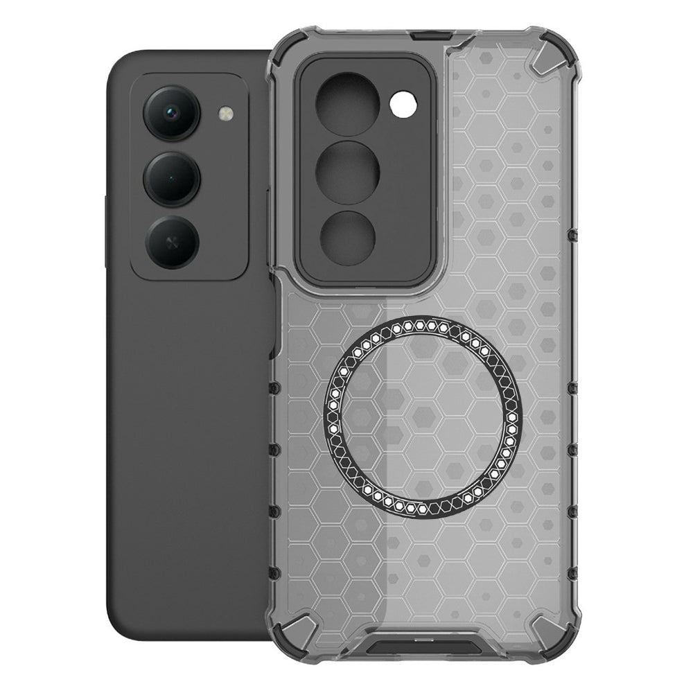 Husa MagSafe pentru Xiaomi Redmi 15 5G / 15 4G, Techsuit, HoneyComb Shield, Neagra