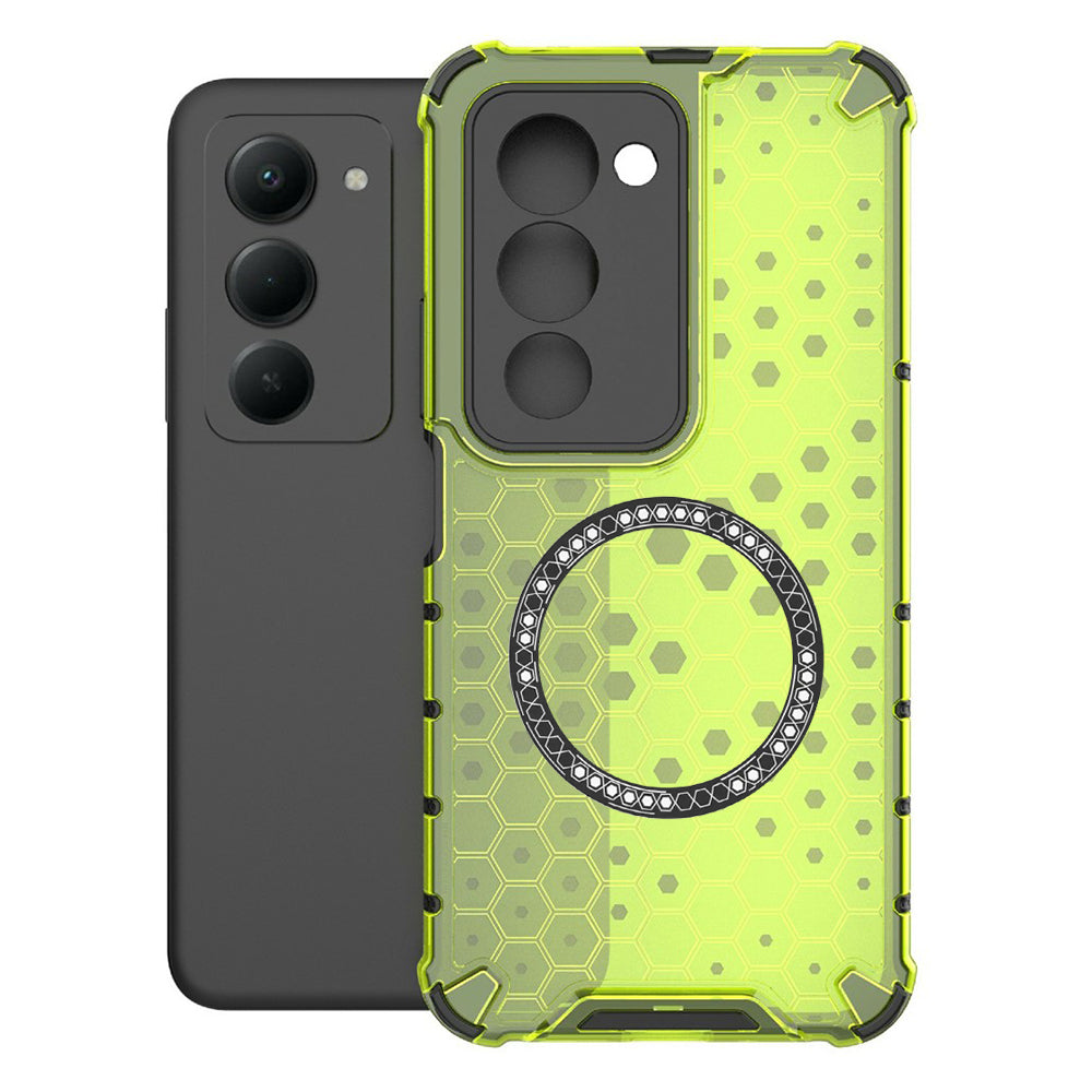 Husa MagSafe pentru Xiaomi Redmi 15 5G / 15 4G, Techsuit, HoneyComb Shield, Verde