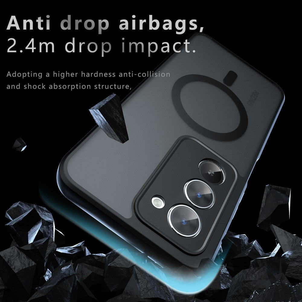 Husa MagSafe pentru Xiaomi Redmi 15 5G / 15 4G, Techsuit, PureFrost, Neagra Satinata