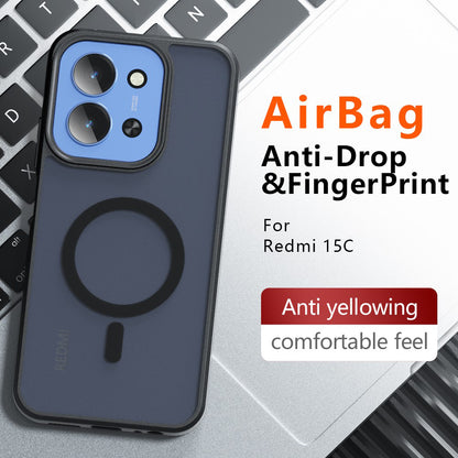 Husa MagSafe pentru Xiaomi Redmi 15C 5G / 15C 4G, Techsuit, PureFrost, Neagra Satinata