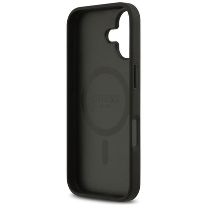 Husa MagSafe pentru Apple iPhone 17, Guess, 4G Circle Classic Logo, Neagra