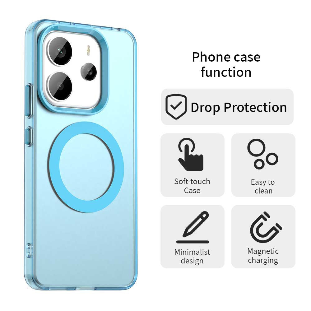Husa MagSafe pentru Xiaomi Redmi Note 14 4G (Regional), Techsuit, CandyCase, Albastra