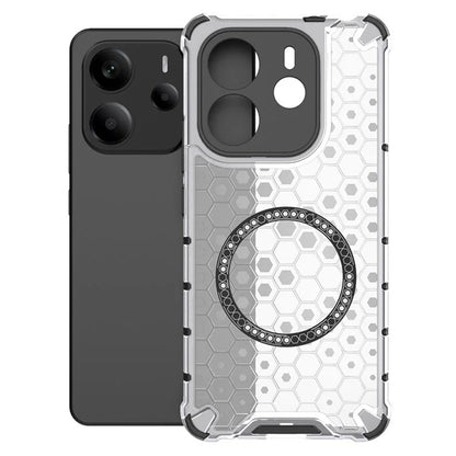 Husa MagSafe pentru Xiaomi Redmi Note 14 4G (Regional), Techsuit, HoneyComb Shield, Alba