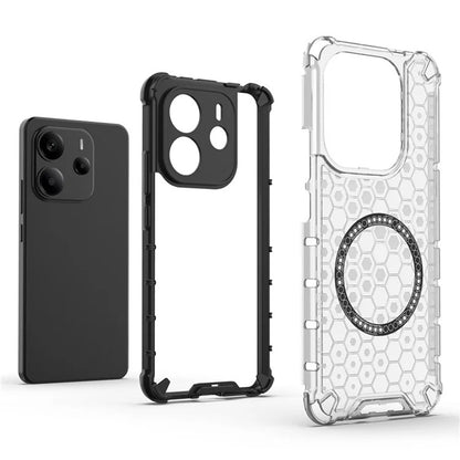 Husa MagSafe pentru Xiaomi Redmi Note 14 4G (Regional), Techsuit, HoneyComb Shield, Neagra