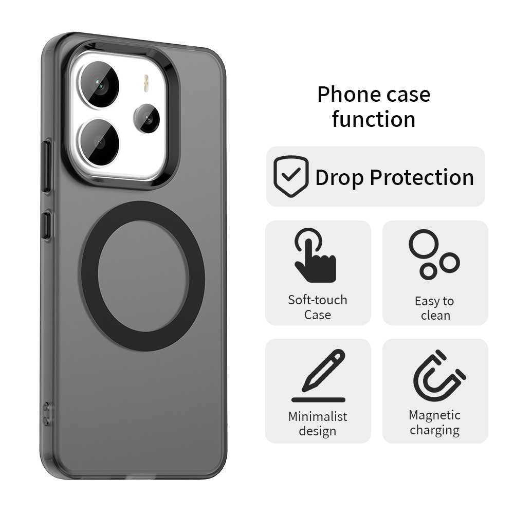 Husa MagSafe pentru Xiaomi Redmi Note 14 4G (Standard), Techsuit, CandyCase, Neagra