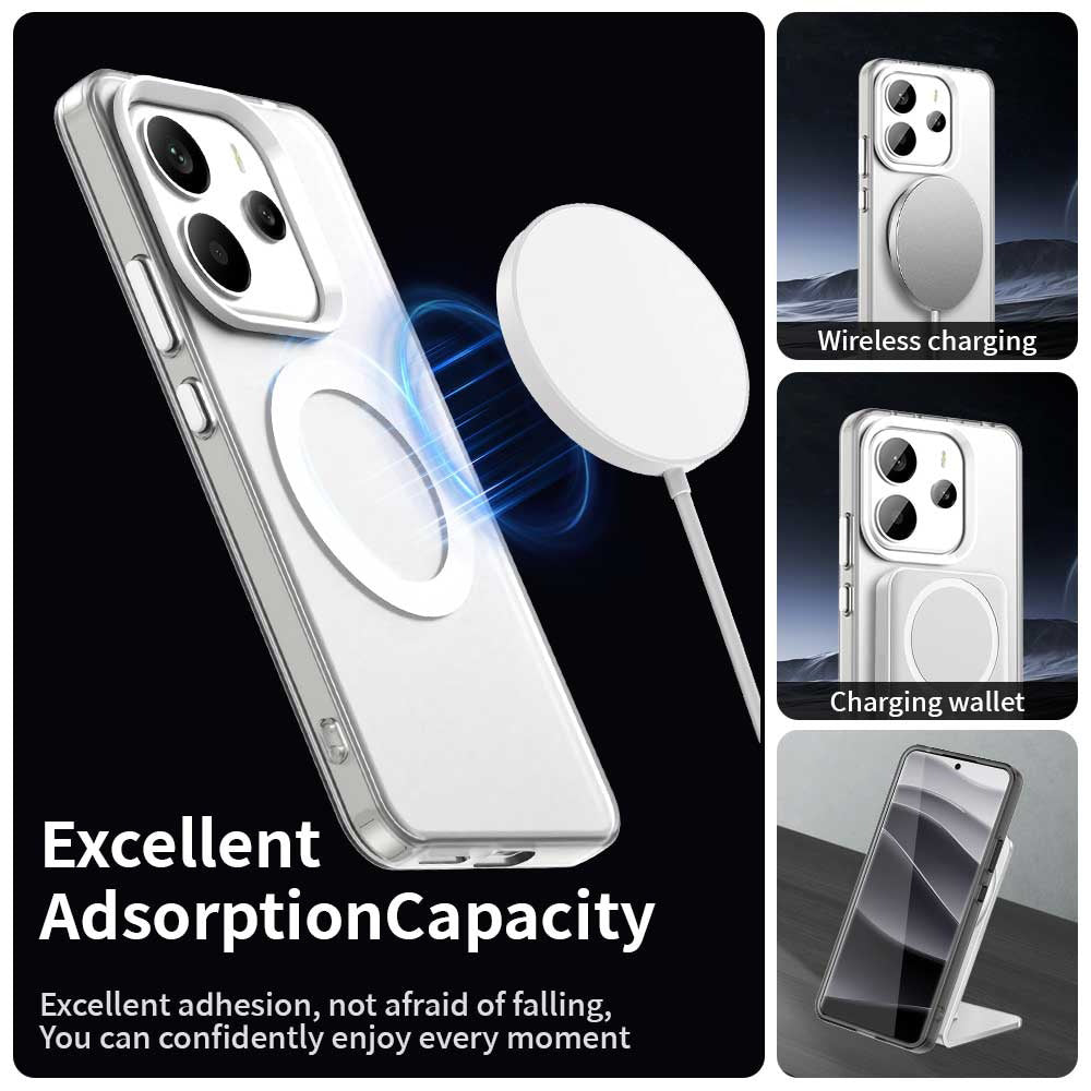 Husa MagSafe pentru Xiaomi Redmi Note 14 5G, Techsuit, CandyCase, Alba