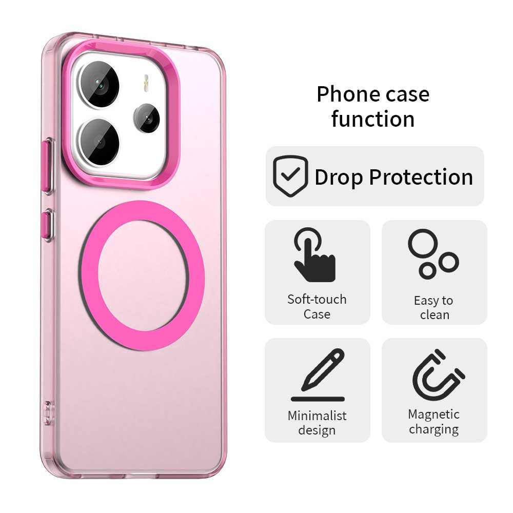 Husa MagSafe pentru Xiaomi Redmi Note 14 5G, Techsuit, CandyCase, Roz