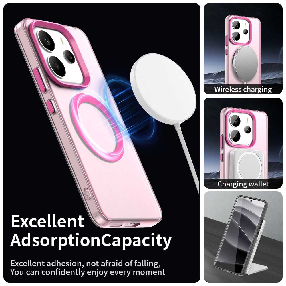 Husa MagSafe pentru Xiaomi Redmi Note 14 5G, Techsuit, CandyCase, Roz