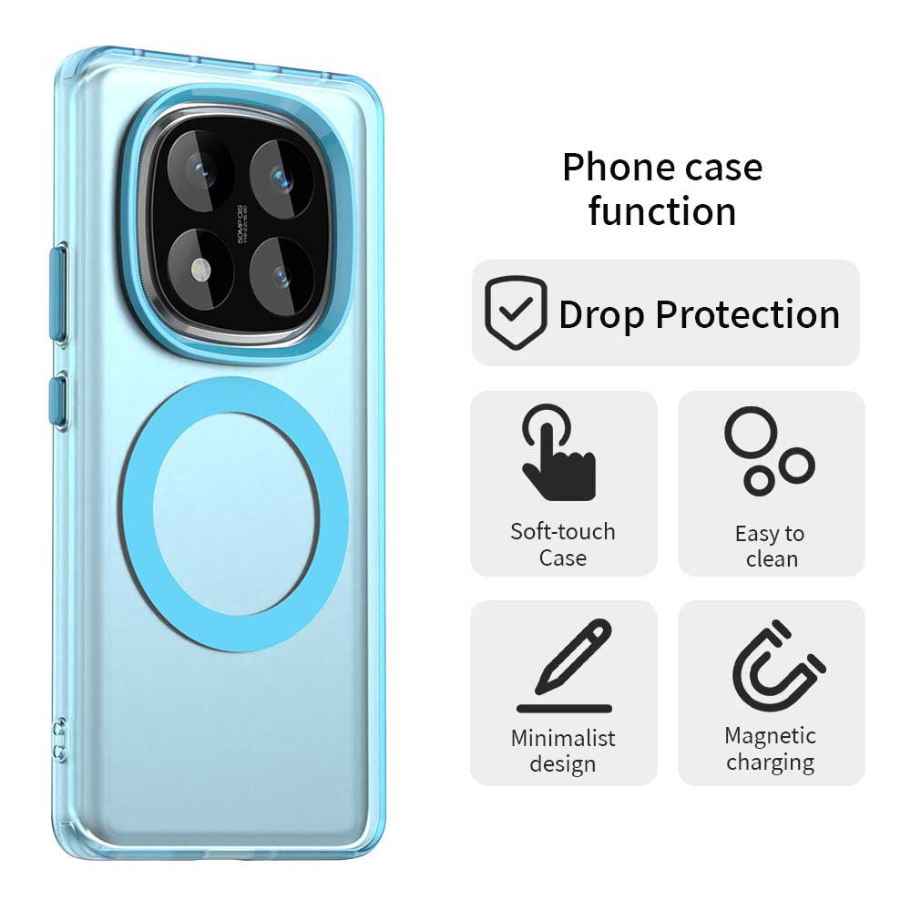 Husa MagSafe pentru Xiaomi Redmi Note 14 Pro 4G, Techsuit, CandyCase, Albastra