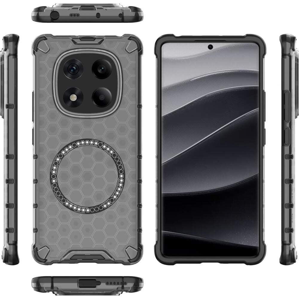 Husa MagSafe pentru Xiaomi Redmi Note 14 Pro 4G, Techsuit, HoneyComb Shield, Neagra