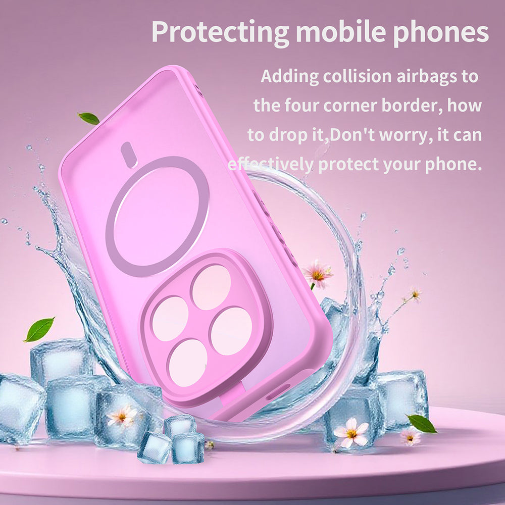 Husa MagSafe pentru Xiaomi Redmi Note 15 Pro 5G, Techsuit, HaloFrost II, Roz