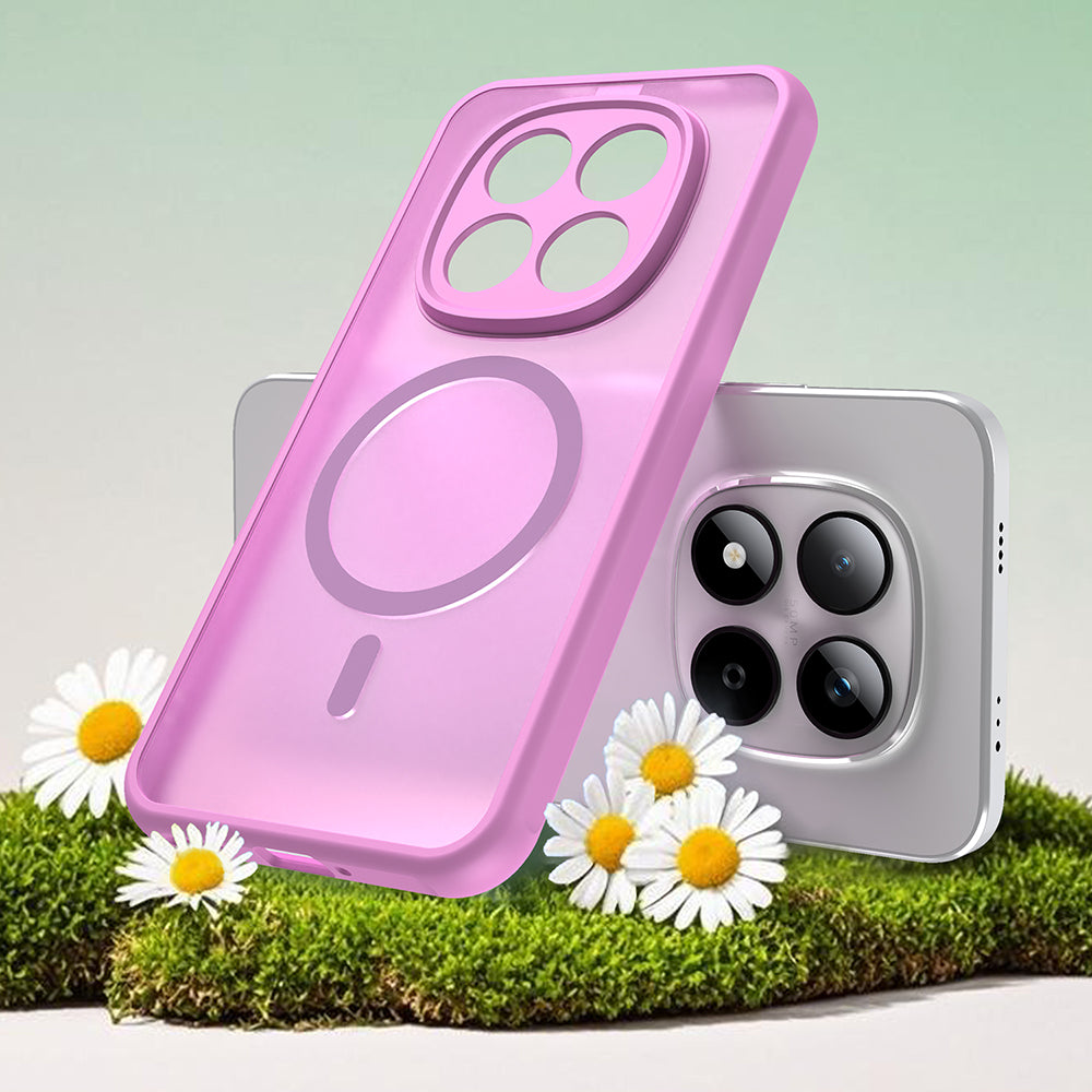 Husa MagSafe pentru Xiaomi Redmi Note 15 Pro 5G, Techsuit, HaloFrost II, Roz