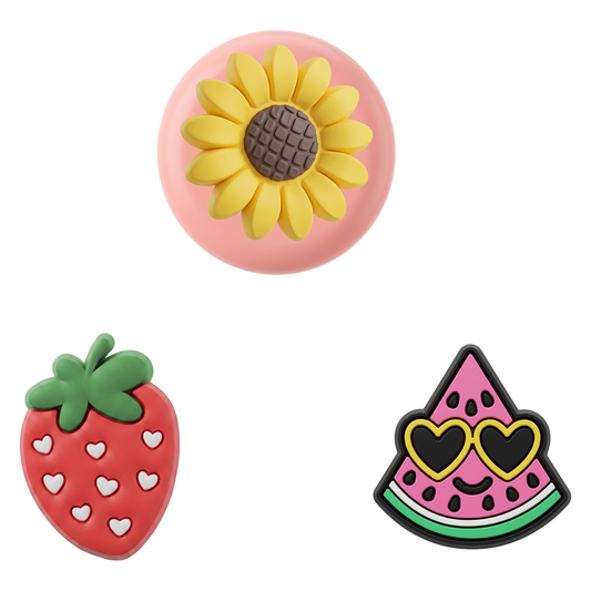 Husa OEM Fruit pentru Apple AirTag, Set 3 bucati, Multicolor