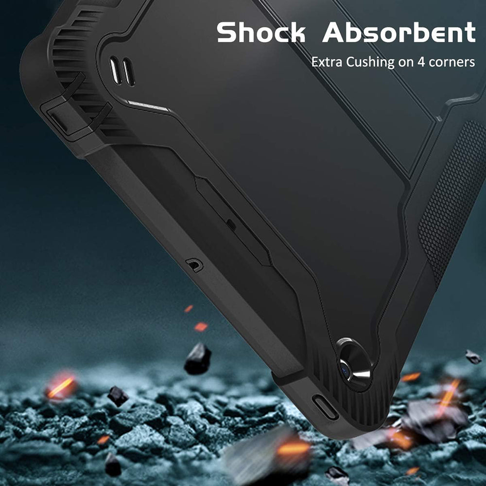 Husa pentru Apple iPad 9.7 (2018) / 9.7 (2017), Techsuit, Rugged TabShell, Neagra