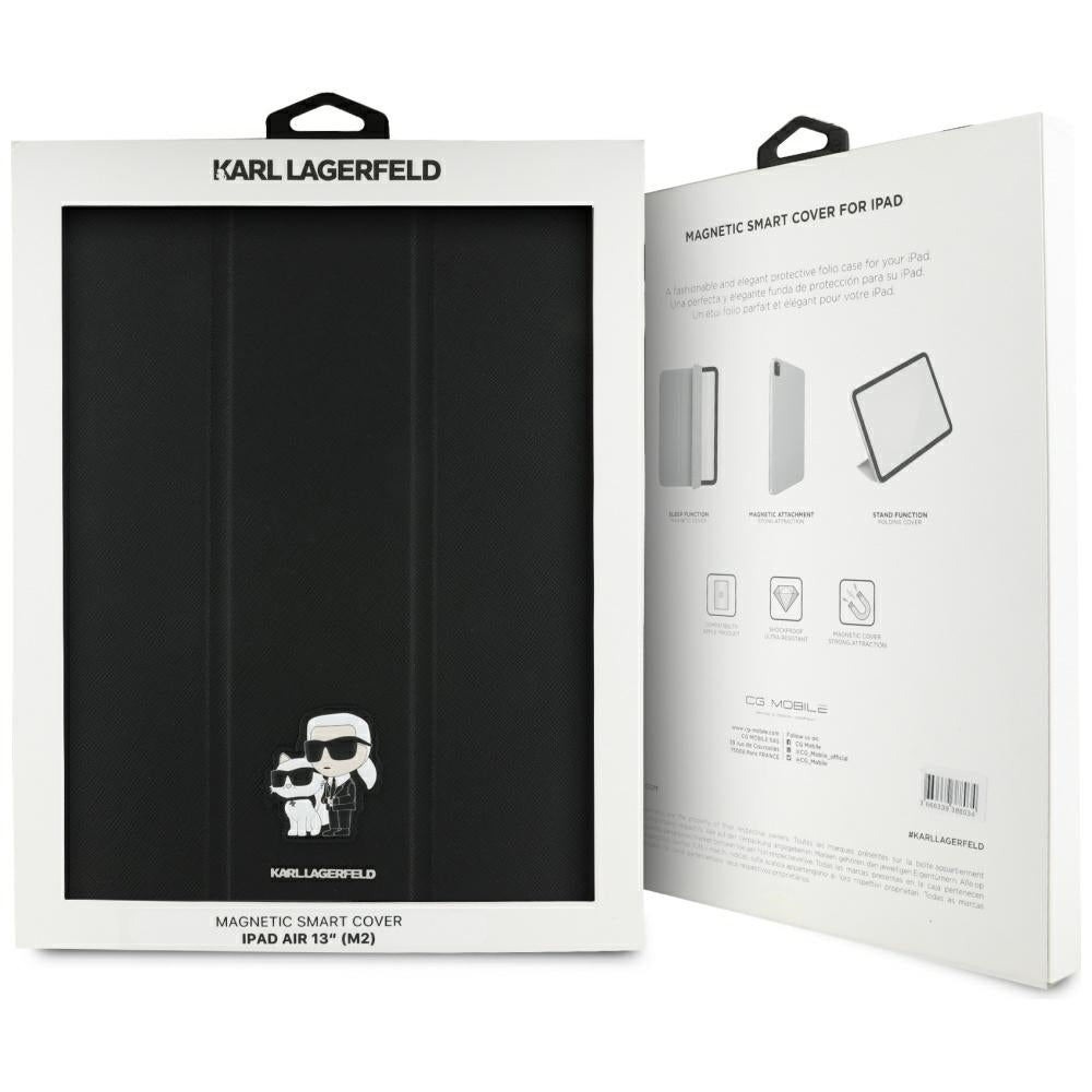 Husa pentru Apple iPad Air 13 (2025) / Air 13 (2024), Karl Lagerfeld, Saffiano Karl & Choupette, Neagra