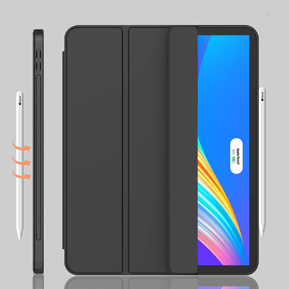 Husa pentru Apple iPad Pro 12.9 (2022) / Pro 12.9 (2021) / Pro 12.9 (2020) / Pro 12.9 (2018), Techsuit, Flex Trifold, Neagra