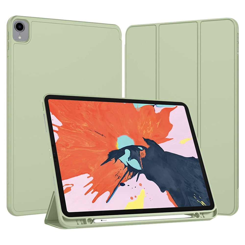 Husa pentru Apple iPad Pro 12.9 (2022) / Pro 12.9 (2021) / Pro 12.9 (2020) / Pro 12.9 (2018), Techsuit, Flex Trifold, Verde Matcha