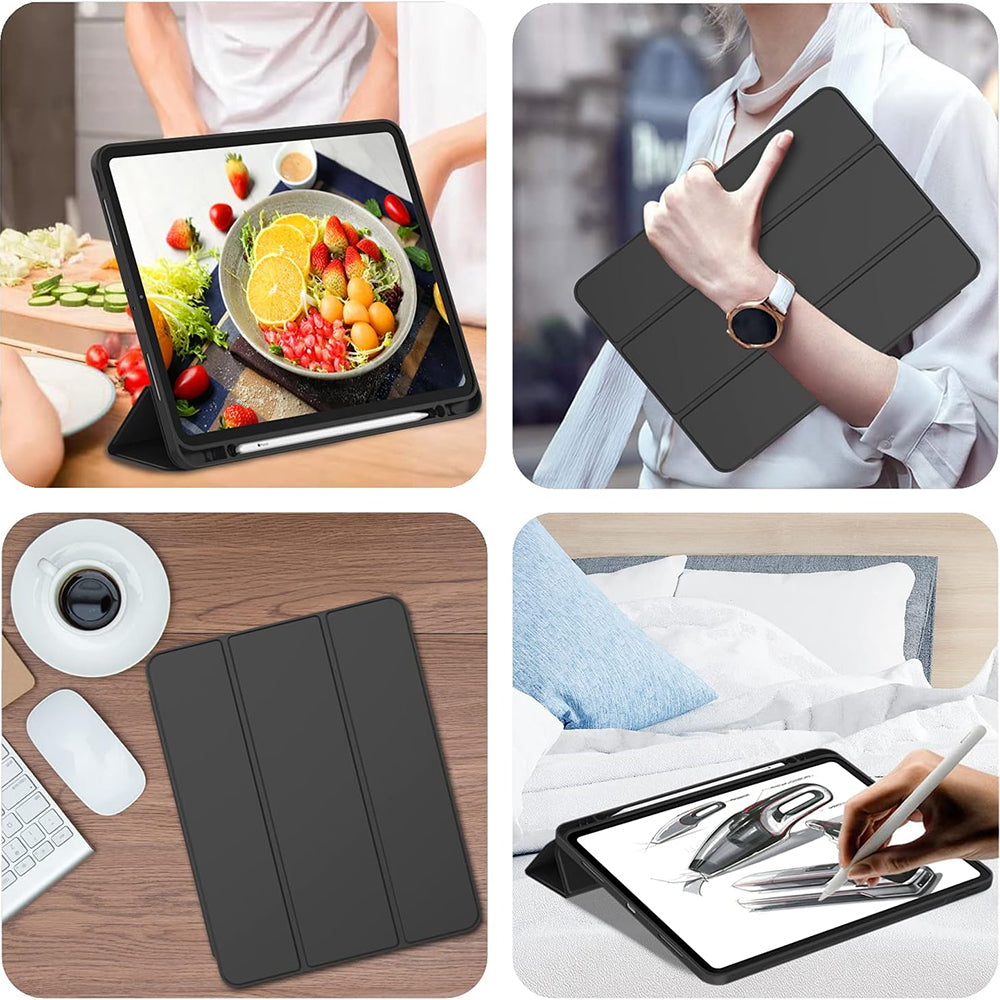 Husa pentru Apple iPad Pro 12.9 (2022) / Pro 12.9 (2021) / Pro 12.9 (2020) / Pro 12.9 (2018), Techsuit, Flex Trifold, Verde Matcha