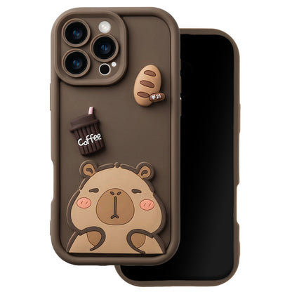 Husa pentru Apple iPhone 12, OEM, Ultra Trendy 3D Capybara, Maro