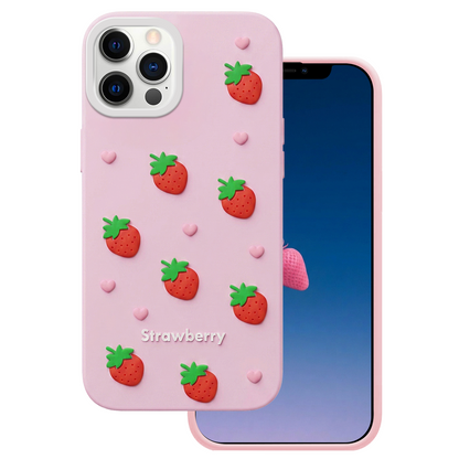Husa pentru Apple iPhone 15 / 14 / 13, OEM, Strawberry, Roz